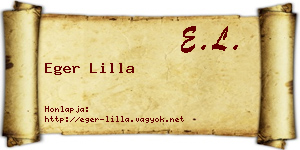 Eger Lilla névjegykártya